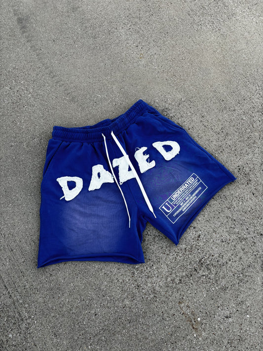 dazed blue 'acid wash' shorts